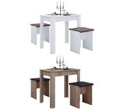 VCM Esal eethoek Eettafel en 2 krukkenwit.