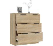 vidaXL Dressoir 60x30x70 cm bewerkt hout bruineikenkleurig
