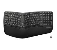 Renkforce RF-WKB-511 Bluetooth, draadloos toetsenbord Zwitserland, QWERTZ zwart ergonomisch, oplaadbaar