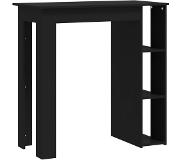 vidaXL Bartafel met schap 102x50x103,5 cm spaanplaat zwart