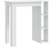 vidaXL Bartafel met schap 102x50x103,5 cm spaanplaat hoogglans wit