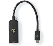 Nedis USB Adapter USB 3.2 Gen 1 USB-CT Male DisplayPort Female 0.20 m Round Nickel Plated PVC Black