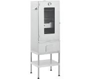 vidaXL BBQ-rookoven met tafel gegalvaniseerd staal