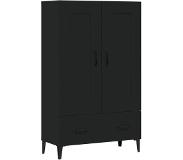 vidaXL Hoge kast 70x31x115 cm bewerkt hout zwart
