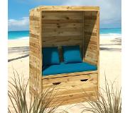 vidaXL Strandstoel met lade 112x60x168 cm massief grenenhout
