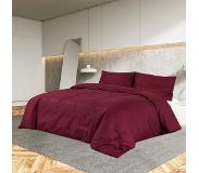 vidaXL Dekbedovertrekset 225x220 cm katoen bordeauxrood