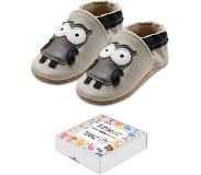SOMIC Babyschoenen Jongens Leer - Baby Schoenen Meisjes Zachte Zool - Babyschoentjes Meisje Flexibele Zool - Antislip Eerste Loopschoentjes -Zachte Leren - maat S – 0-6 maanden - 11 cm - pinguïn