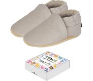 SOMIC Babyschoenen Jongens Leer - Baby Schoenen Meisjes Zachte Zool - Babyschoentjes Meisje Flexibele Zool - Antislip Eerste Loopschoentjes -Zachte Leren - maat S – 0-6 maanden - 11 cm - Grijs