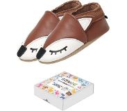 SOMIC Babyschoenen Jongens Leer - Baby Schoenen Meisjes Zachte Zool - Babyschoentjes Meisje Flexibele Zool - Antislip Eerste Loopschoentjes -Zachte Leren - maat M – 6-12 maanden - 12 cm - Bruinvos
