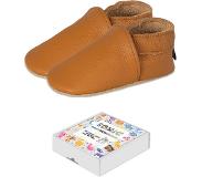 SOMIC Babyschoenen Jongens Leer - Baby Schoenen Meisjes Zachte Zool - Babyschoentjes Meisje Flexibele Zool - Antislip Eerste Loopschoentjes -Zachte Leren - maat S – 0-6 maanden - 11 cm - Bruin