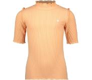 Like Flo Meisjes rib shirt met col - Peach. Maat 134