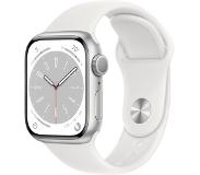 Apple Watch S8 - 41mm Aluminium - Silver - White Sportband