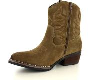 PS Poelman Billy suède cowboylaarzen bruin Dames | Maat: 38