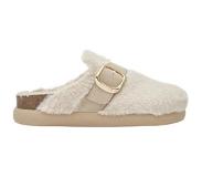 Scholl Pantoffels beige Imitatiebont - Dames - Maat 38