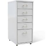 VidaXL Archiefkast met 5 lades 68,5 cm staal grijs