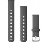 Garmin Siliconen Bandje Grijs/Zilver 22mm