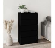vidaXL Ladekast 60x36x103 cm bewerkt hout zwart