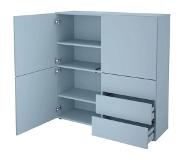 FMD Kast met 3 lades en 3 deuren 99x31,5x101,2 cm blauw
