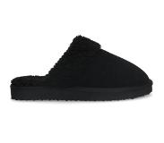 Manfield suède pantoffels zwart Dames | Maat: 38