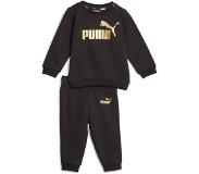 Puma Minicats Essentials+ Crew Trainingspak Baby / Peuters Zwart Goud