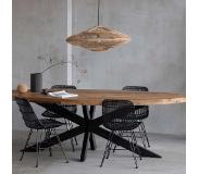 Mangohout Online Mangohouten Eettafel Tulsa Ovaal 160x90 cm Mahom Industrieel - Dinertafel van Mangohout & Metaal - Industriële Eettafel