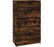 vidaXL Ladekast 60x36x103 cm bewerkt hout gerookt eikenkleurig