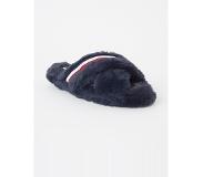 Tommy Hilfiger Fur Cross Strap pantoffel van imitatiebont