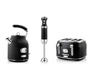 WESTINGHOUSE Retro Frühstücksset, 4-Schlitz Toaster, Wasserkocher, Stabmixer