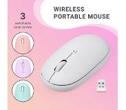 Perixx Perimice 610W - limited edition - draadloze muis 2.4ghz - stille muis + 4 kleuren covers (roze, paars, mintgroen en wit)