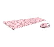 Rapoo 9850M, Volledige grootte (100%), RF-draadloos + Bluetooth, Schaar-toetsschakelaar, QWERTZ, Roze, Inclusief muis