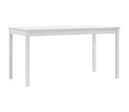 vidaXL Eettafel 140x70x73 cm grenenhout wit