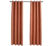 vidaXL Gordijnen verduisterend met ringen 2 st 140x245 cm roestkleur