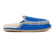 Mou Pantoffels Dames Sloffen / Instappers - Suède - Harde zool - Dichte hiel - suede slipper - Kobalt - Maat 37