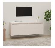 vidaXL Wandkast 100x30x35 cm massief grenenhout wit
