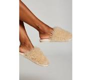 Hunkemoller Pantoffels Fake Fur Beige Dames | Maat: 38/39