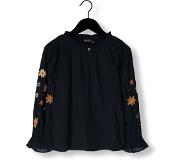 Like Flo Meisjes Blouses Woven Blouse With Embroidery Sleeves - Donkerblauw - Maat 134
