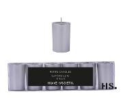 Home Society - Votive - Mini kaarsen in zilveren glaasjes - zilver - set van 6 windlichtjes - ideaal als cadeau