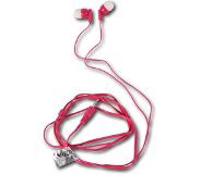 Discountershop Roze On-Ear Hoofdtelefoon met Kabel | Hoogwaardige Geluidskwaliteit en Comfort | 1m Kabel | Inclusief 2 Extra Oordopjes Geschikt Voor Mp3,Mp4, Ipod & Smartphones met 3.5mm Jack