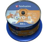 Verbatim DVD-R Wide Inkjet Printable discs op spindel - 16-speed - 4,7 GB / 50 stuks