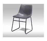 Solliden Imalo eetkamerstoel PU leer grijs - set van 2 stoelen