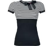 Pussy deluxe Stripey Girls shirt zwart-wit