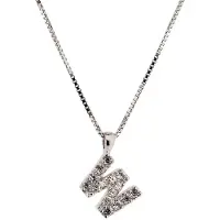 Orphelia Zilver Alphabet hanger met ketting 42 cm Zirconium