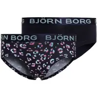 Björn Borg meisjes hipster 2-pack – zacht katoen – donker & panterprint