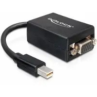 DeLOCK 65256 DisplayPort / VGA Adapter [1x Mini-DisplayPort stekker - 1x D-sub bus 15-polig] Zwart 0.18 m