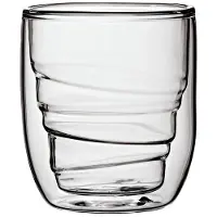 QDO Elements - Koffie- en theeglazen - Set van 2 Dubbelwandige Glazen - Wood - 75ml