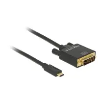DeLOCK Premium USB-C naar DVI kabel met DP Alt Mode (4K 30 Hz) / zwart - 1 meter