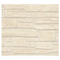 AS-Creation Vliesbehang 6623-23 Best of Wood'n Stone 2 steenoptiek beige glanzend