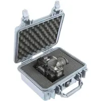 Peli 1200 SVF flightcase zilver met schuim 235x181x105 mm
