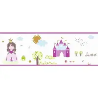 Living Walls Behangrand vlies 35853-2 Little Stars prinses roze/groen/wit 5 m x 17 cm
