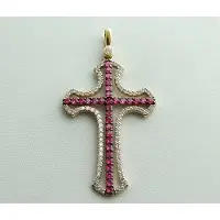 Christian Gouden hanger met robijn en zirkonia